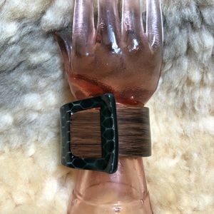 Modernist Acrylic Bangle Buckle Design Hinged